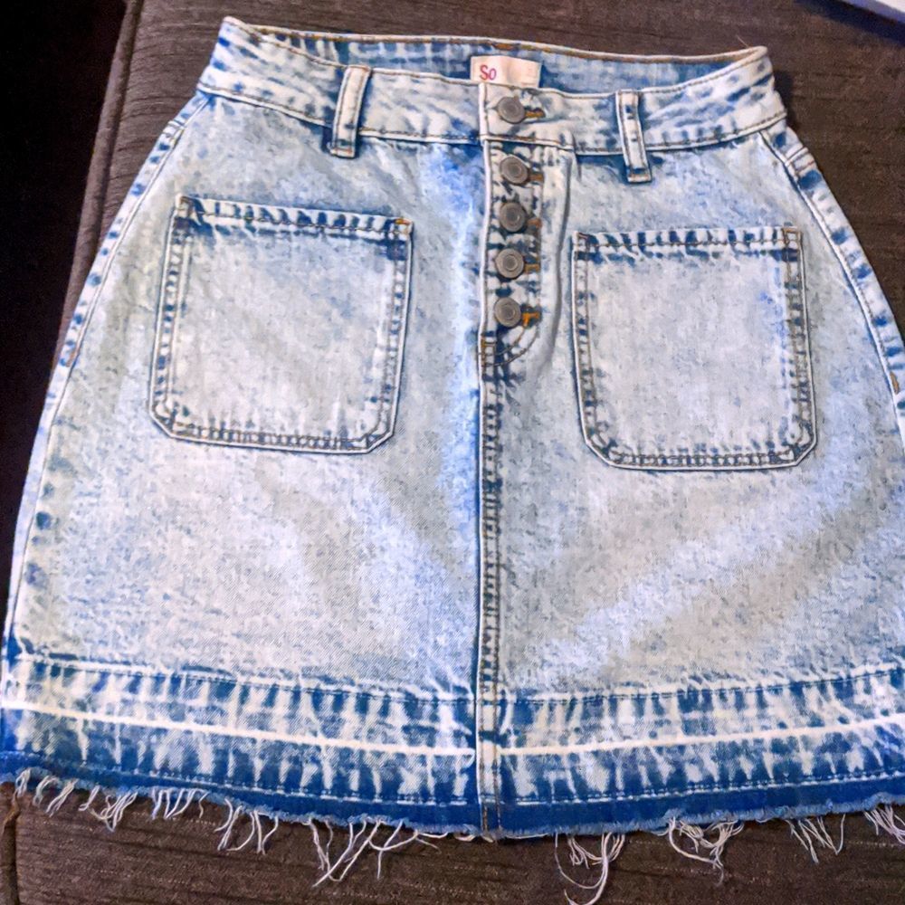 So Jr. Button Down Whitewash Skirt